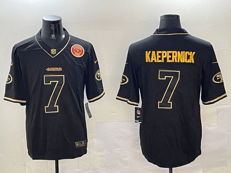 Men San Francisco 49ers #7 Kaepernick Black Gold Throwback 2024 Nike Limited NFL Jersey style 6->san francisco 49ers->NFL Jersey